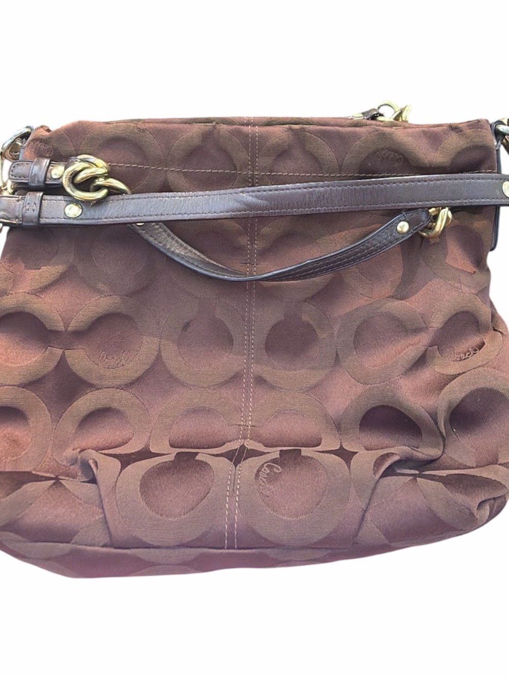 Designer-Inspired Brown Signature Tote Bag